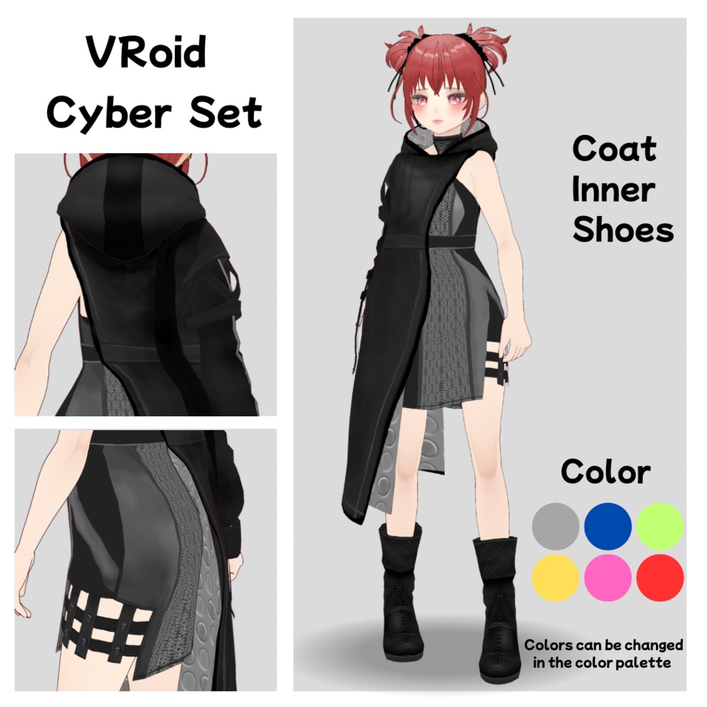 【VRoid】サイバーパンクコート/cyberpunk coat（5色）