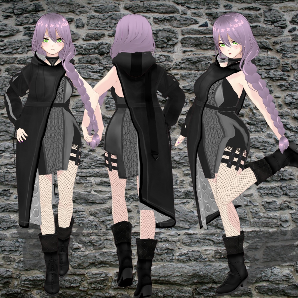 【VROID】Side braids hair preset/サイド三つ編み ヘアプリセット