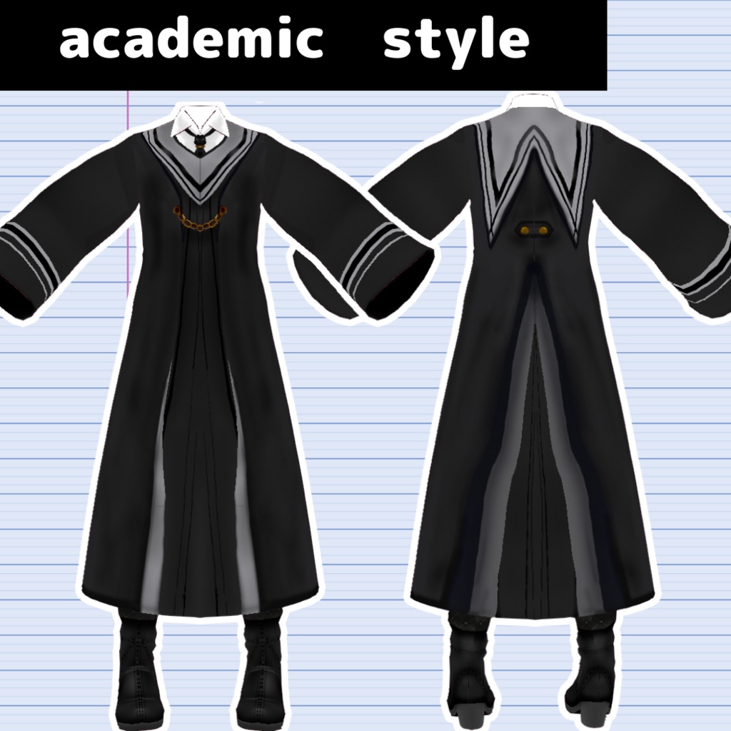 【VRoid】アカデミックガウン/academic gown
