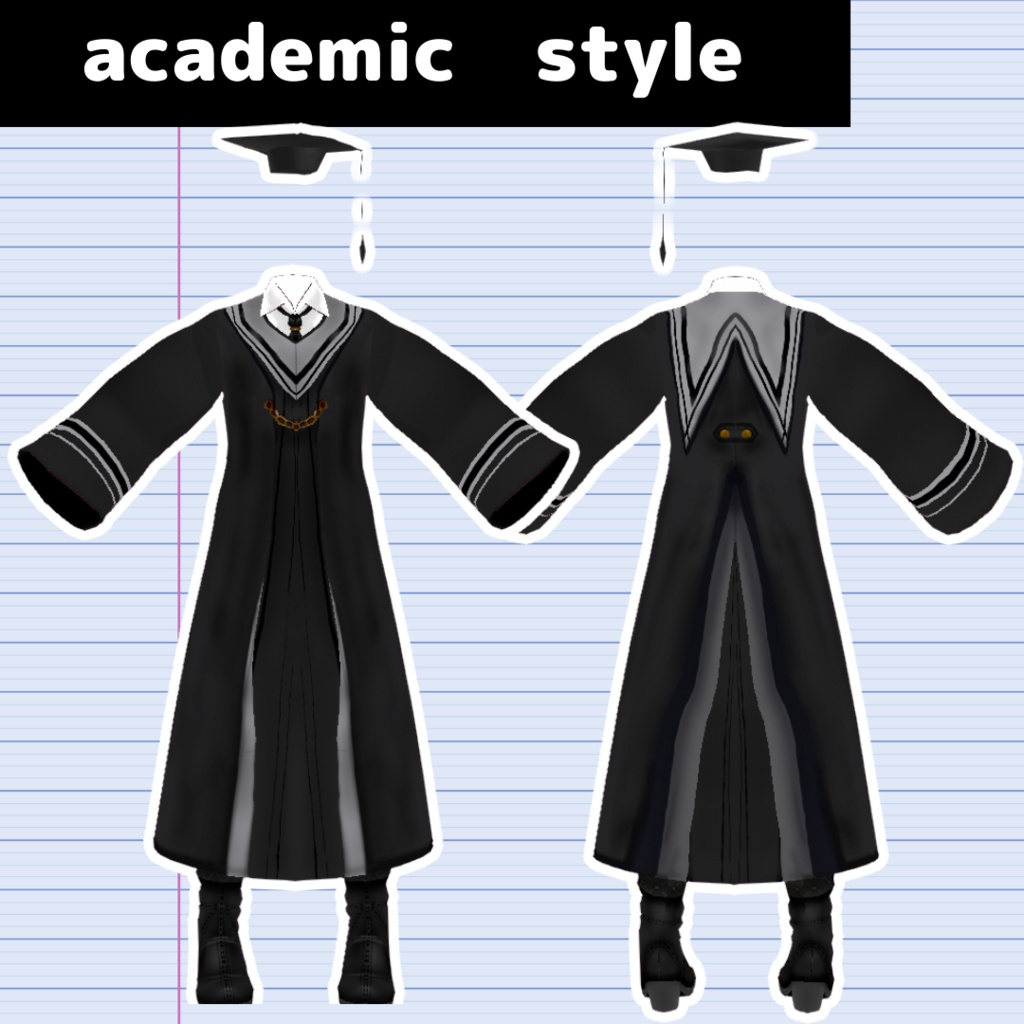 アカデミックガウン/academic gown【vroid】