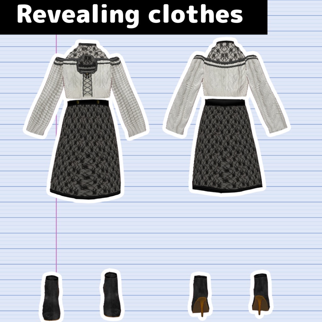 【VRoid】胸あきニット/Revealing clothes/Knit