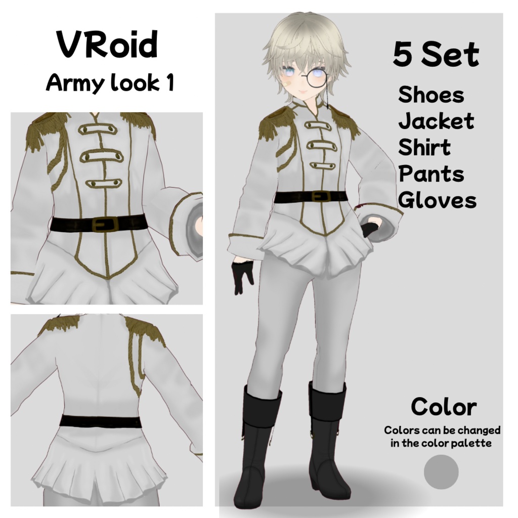 【VRoid】アイドル/軍服風/idle/military uniform