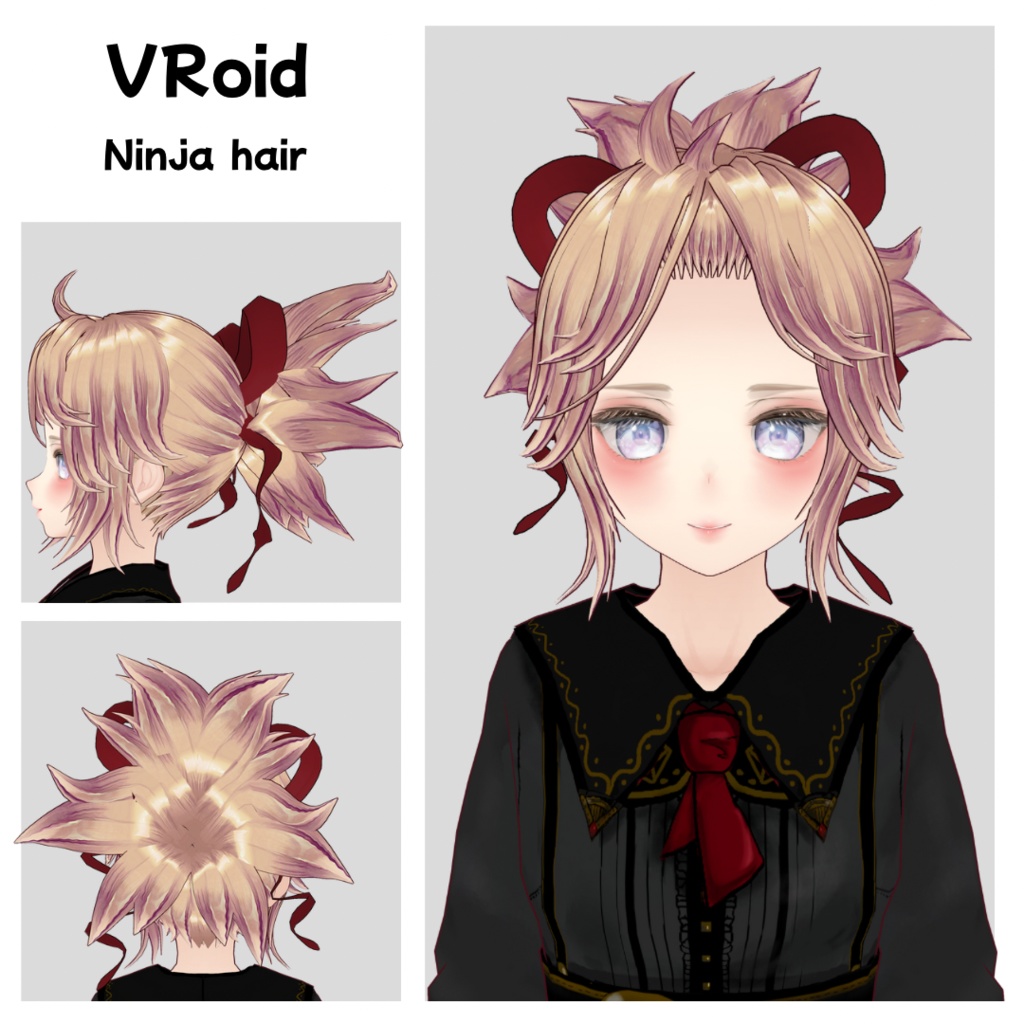 【VRoid】忍髪 ヘアプリセット-Ninja hair-hair preset