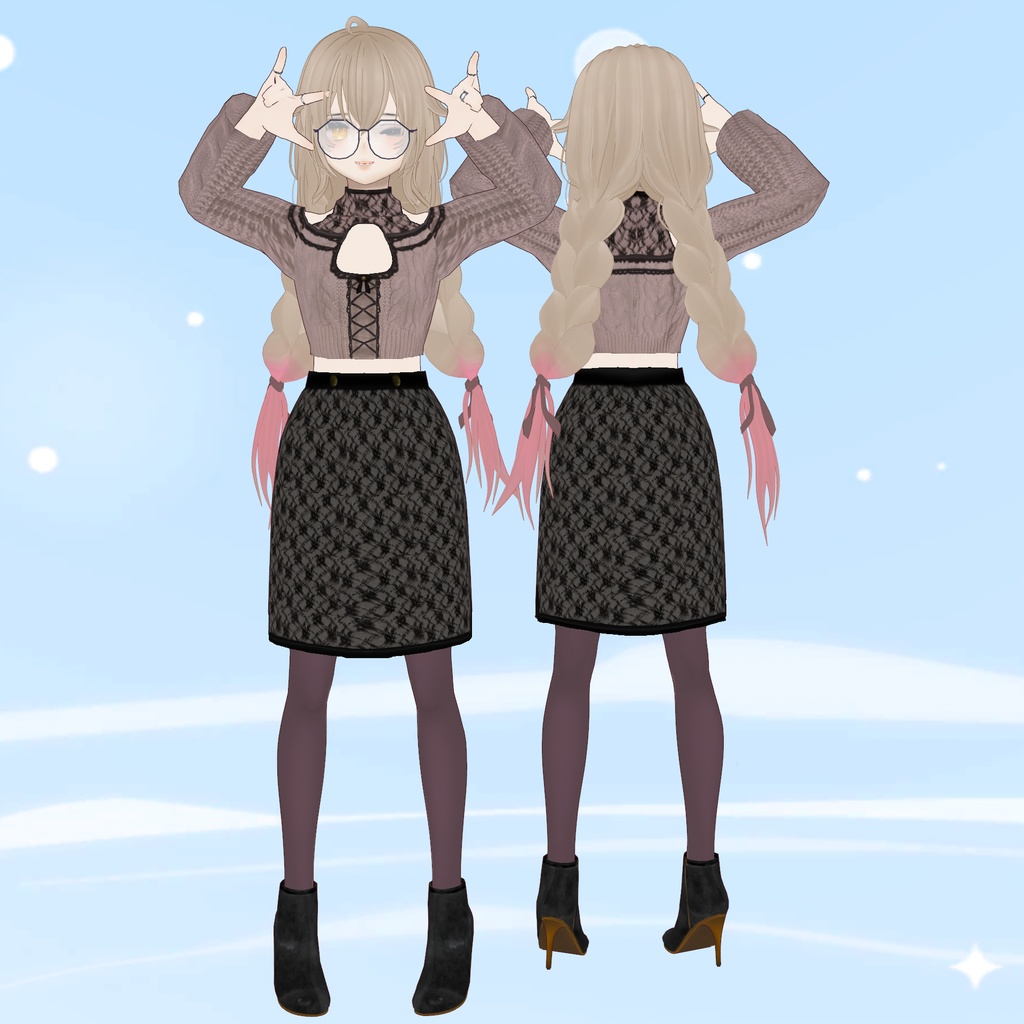 【VRoid 】みつあみ ヘアプリセット/braid hair/hair preset