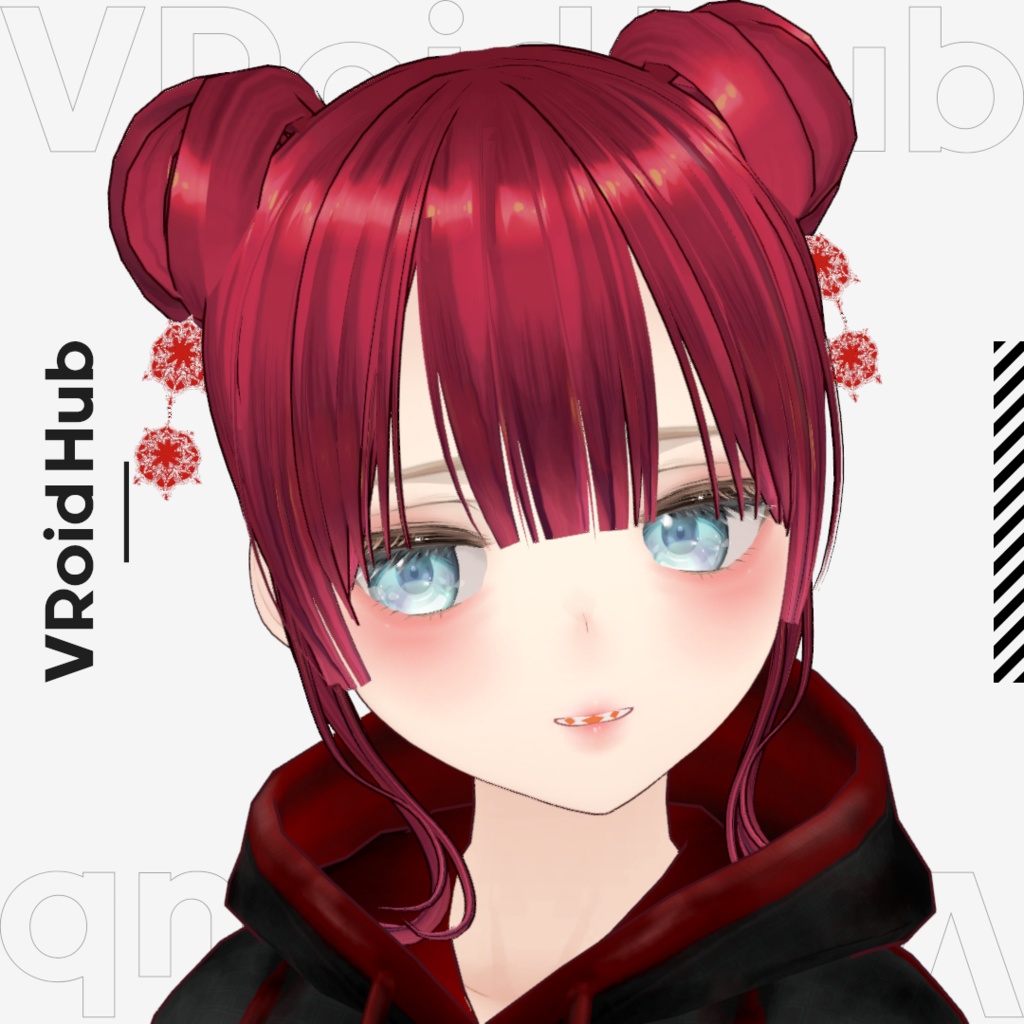【VRoid】お団子ヘアA ヘアプリセット/bun hair A/Girl hairstyle hair preset