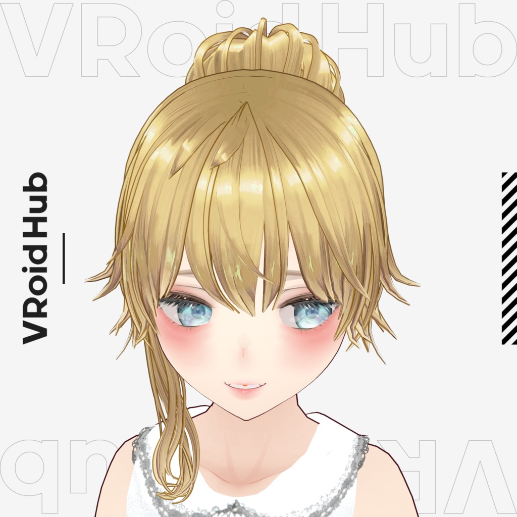 【VRoid】お団子ヘアB ヘアプリセット/bun hair B/Girl hairstyle hair preset