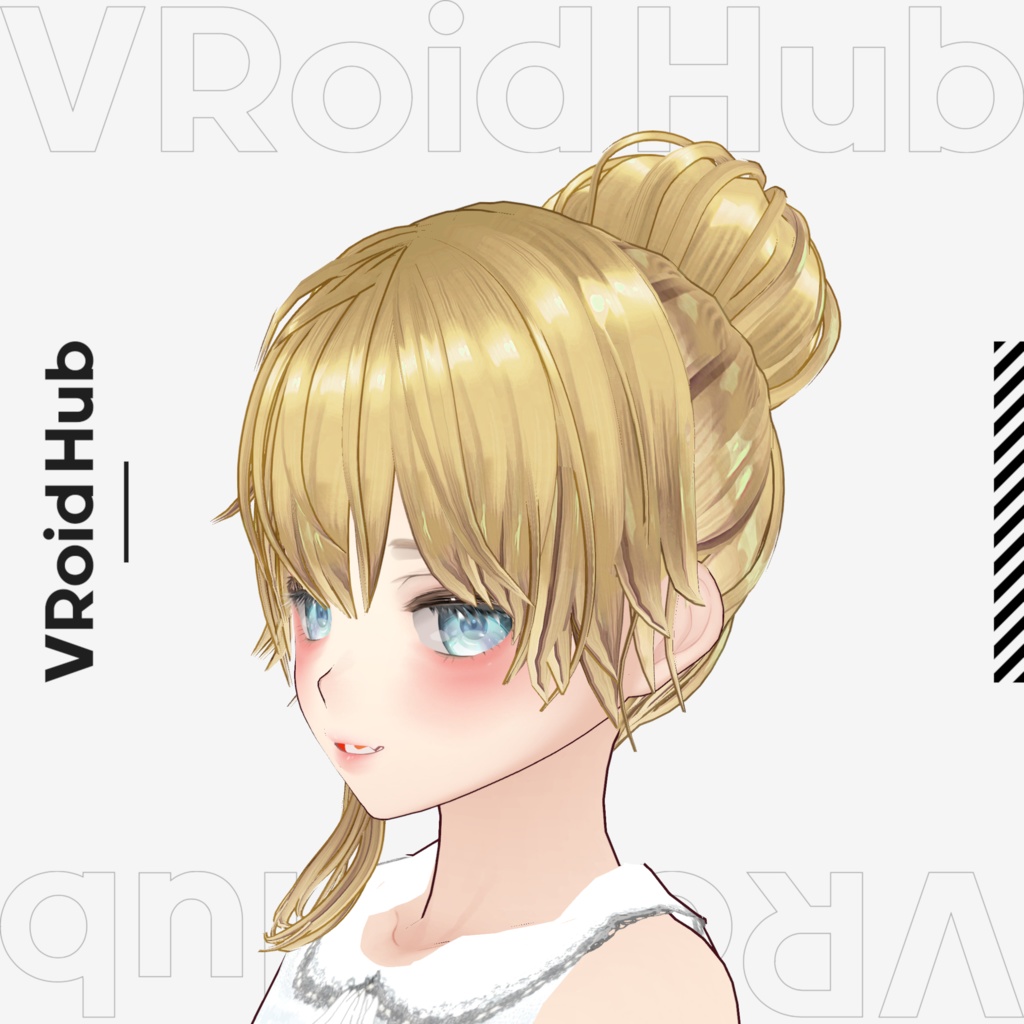 【VRoid】お団子ヘアB ヘアプリセット/bun hair B/Girl hairstyle hair preset