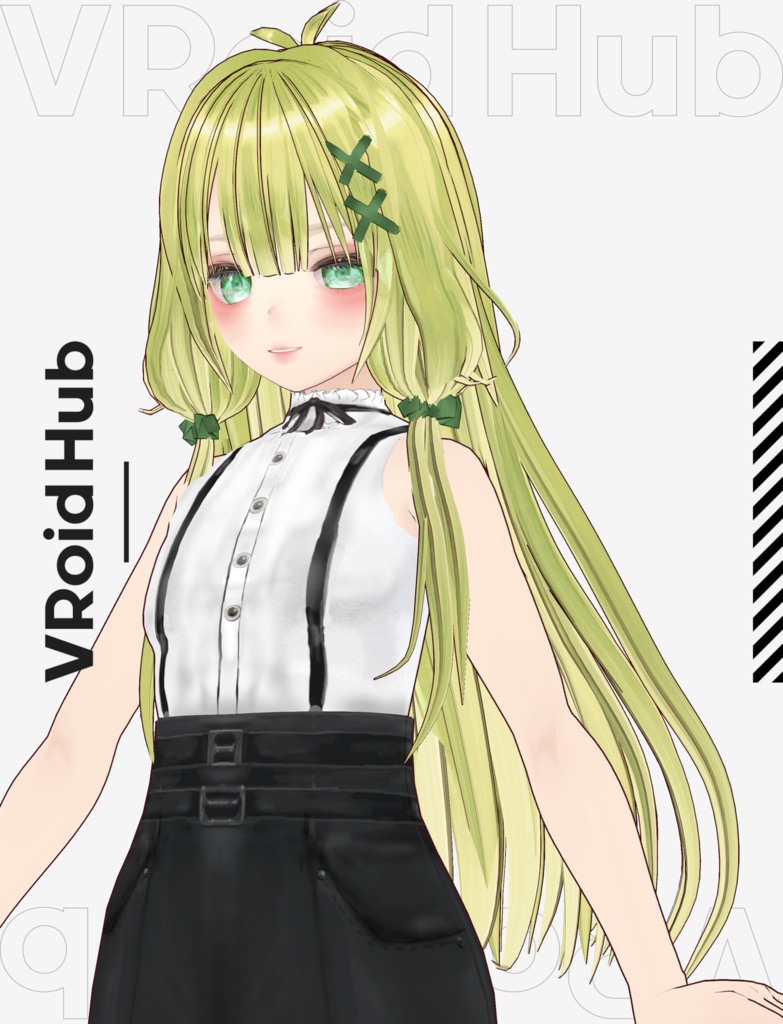 【VRoid】ロングツインテ ヘアプリセット/long twin tail hair/Two side / Girl hairstyle hair preset