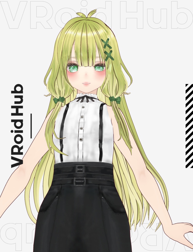 【VRoid】ロングツインテ ヘアプリセット/long twin tail hair/Two side / Girl hairstyle hair preset