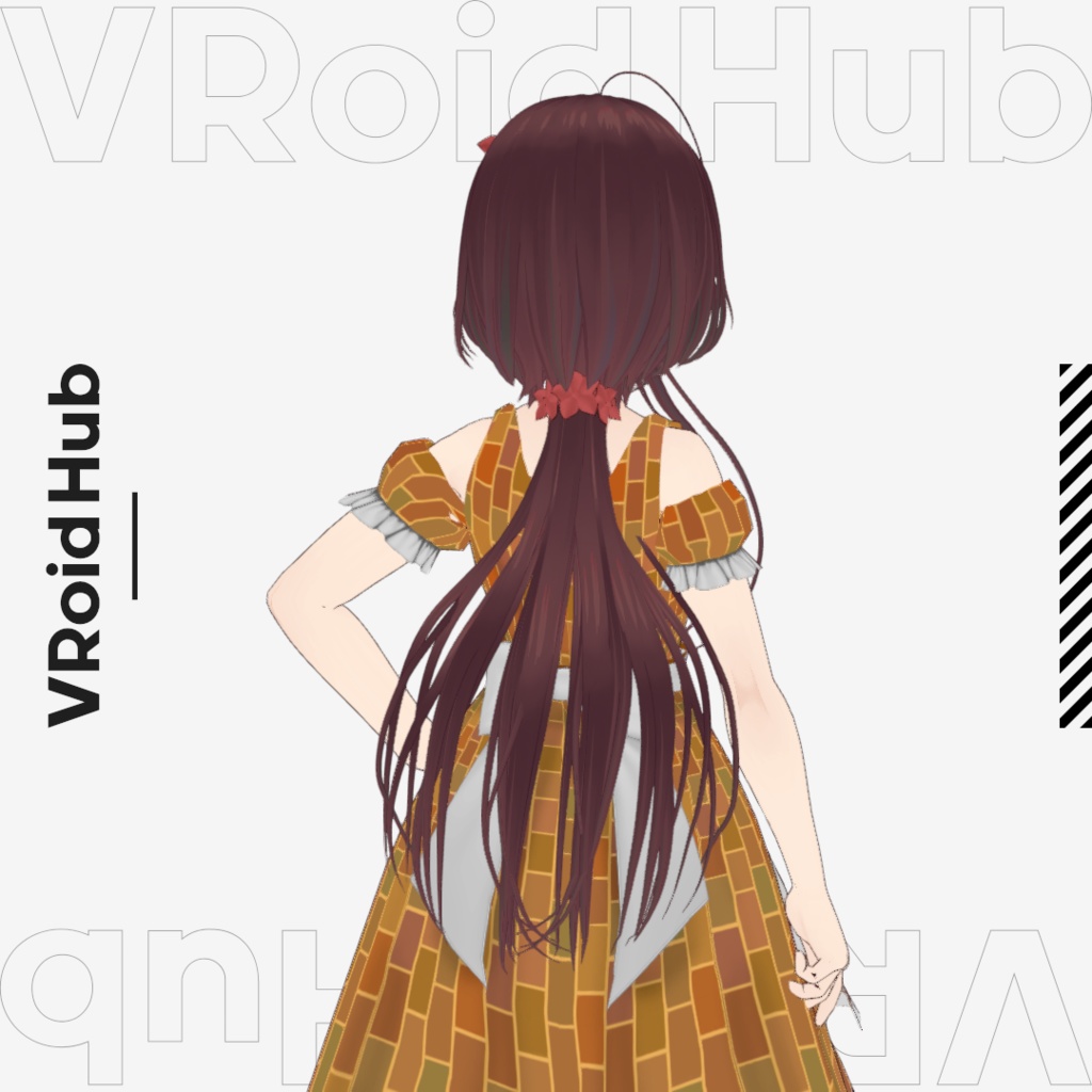 【#VRoid】ロングポニテ ヘアプリセット/long ponytail/hair preset