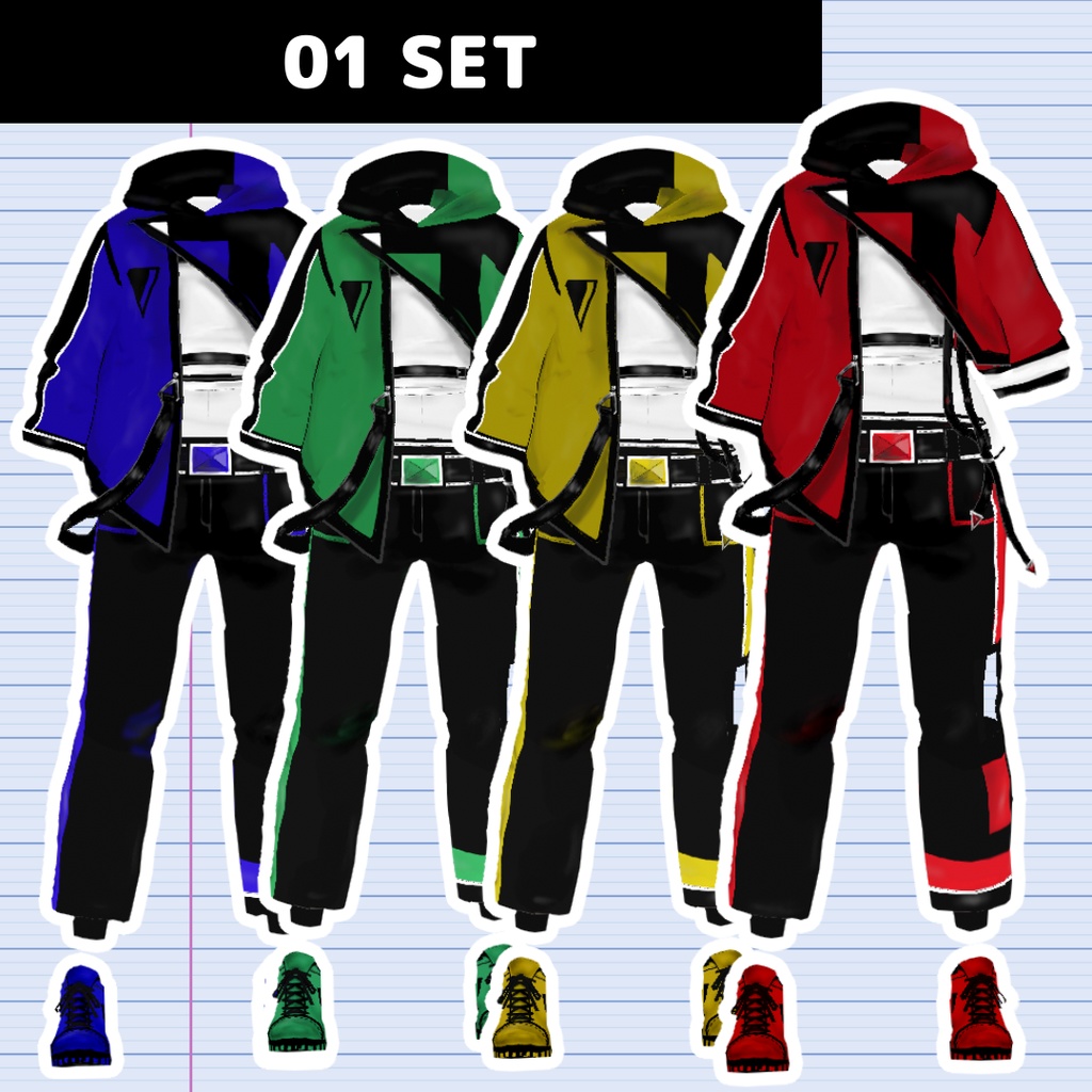 【#VRoid】01号衣装/5SET/4color
