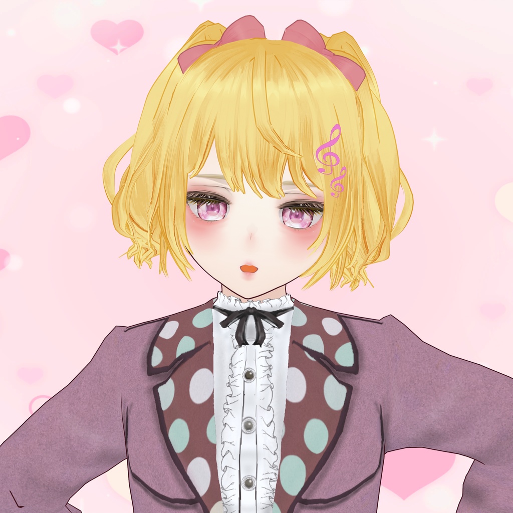 【VRoid】ゆるふわツインテヘア/アクセ付き