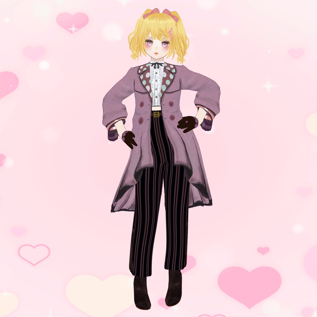 【VRoid】ゆるふわツインテヘア/アクセ付き