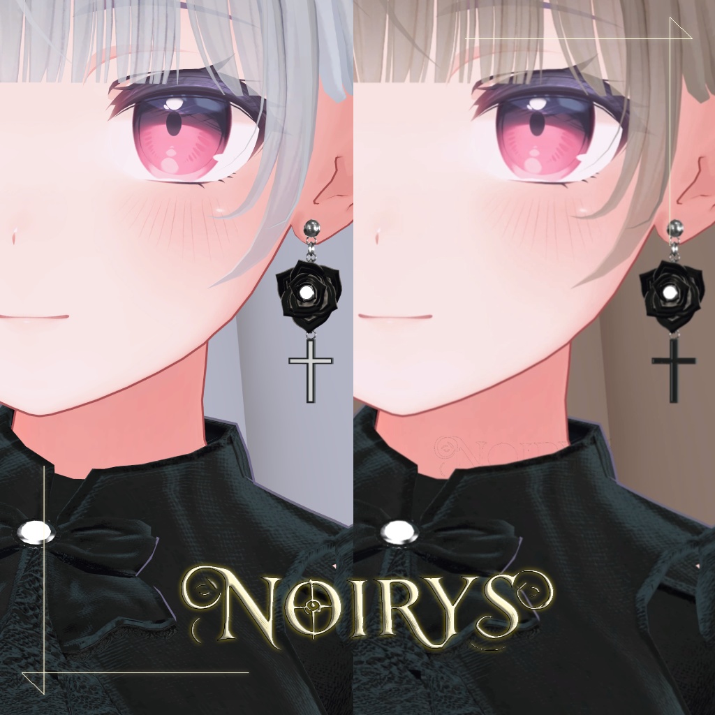 【全アバター対応・全8色】「NOIR ROSE」オリジナル3Dアクセサリー