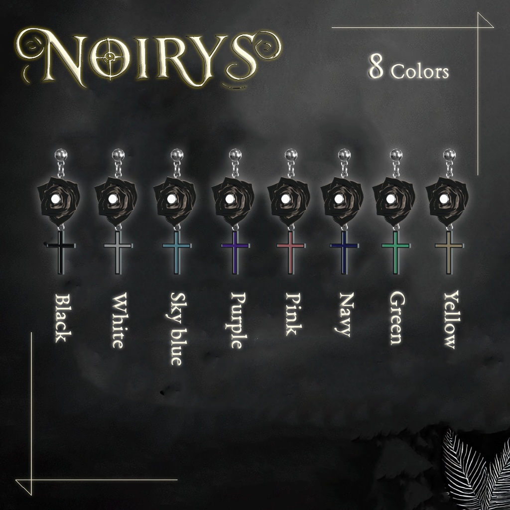 【全アバター対応・全8色】「NOIR ROSE」オリジナル3Dアクセサリー