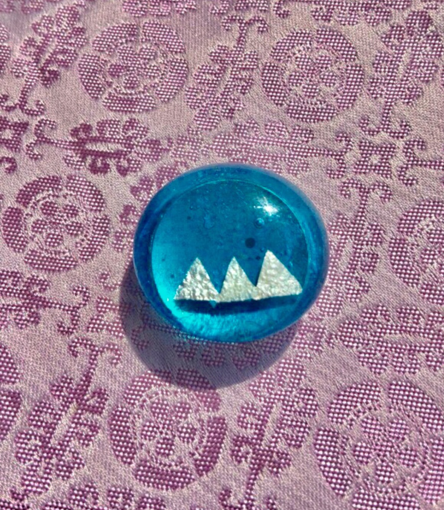 ダンダラ模様、浅葱の帯留