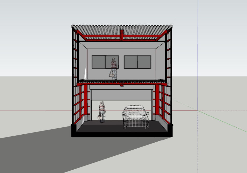(3Dモデル)VRChat想定 ガレージハウス