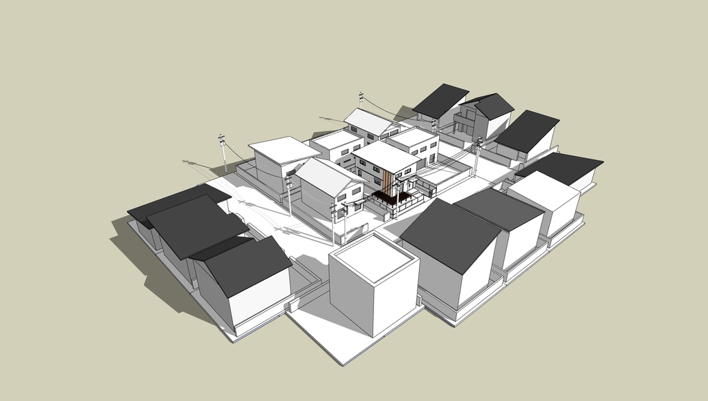 (3Dモデル)VRChat想定よくありそうな家と住宅街