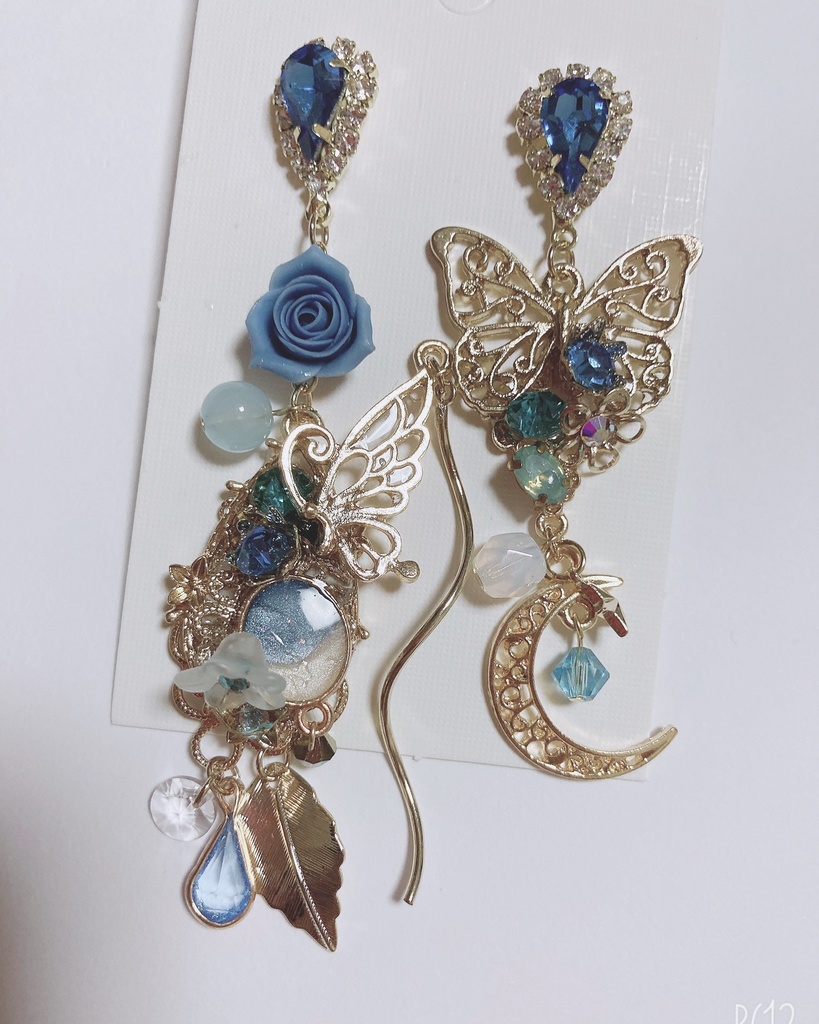 アイオライト　ハンドメイド　ピアス