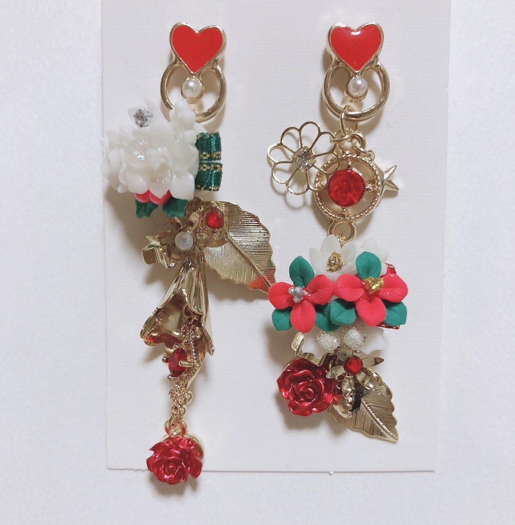 煌めき採集　ハンドメイド　スワロフスキー　ピアス
