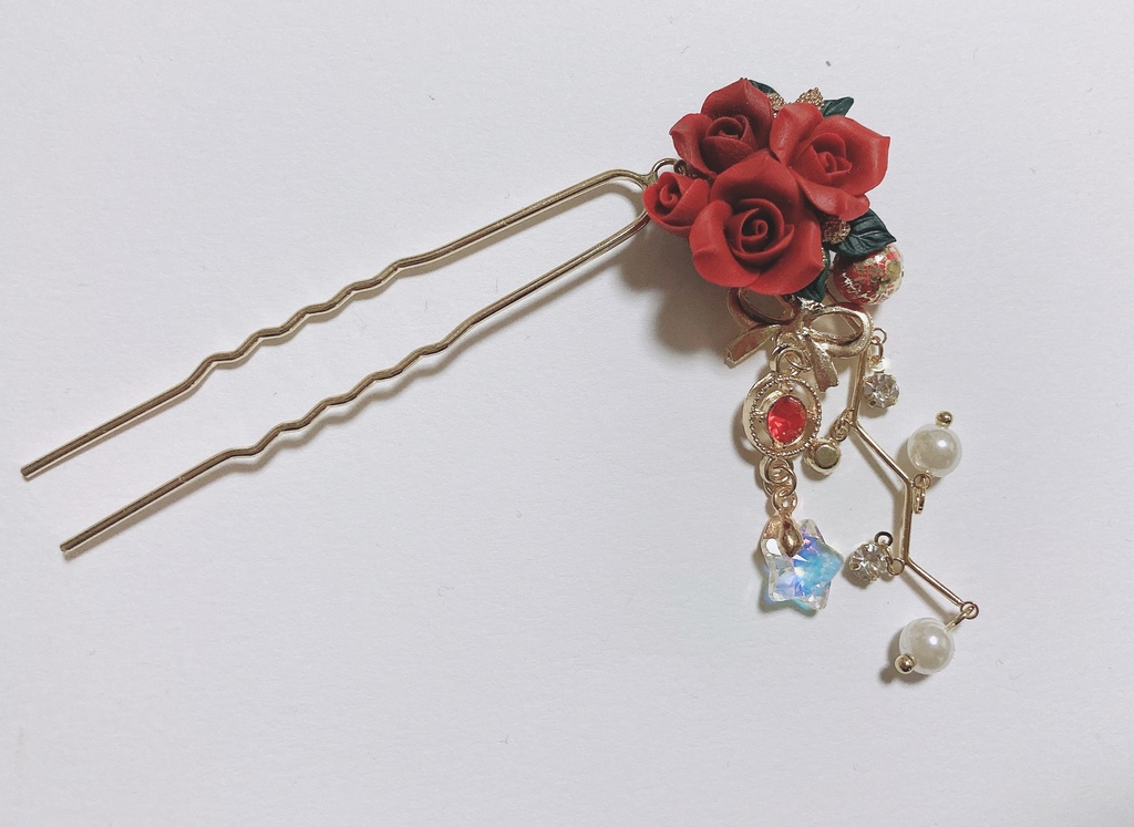 魅惑の闇夜　ハンドメイド　かんざし