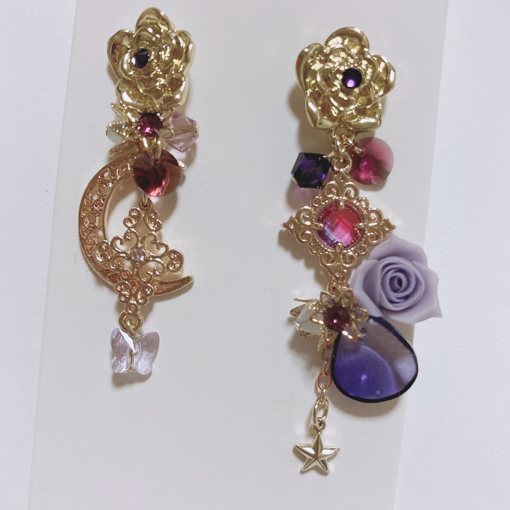 愛が溶けても　ハンドメイド　スワロフスキー　ピアス