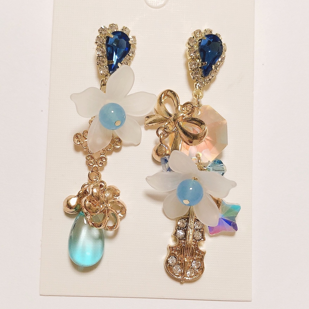 letter of music スワロフスキー  ピアス　ハンドメイド