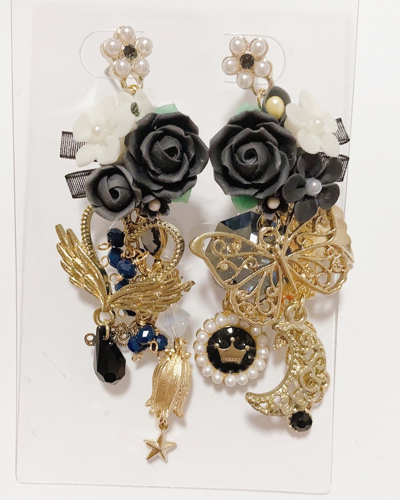 好きと嘘　ハンドメイド　スワロフスキー　ピアス