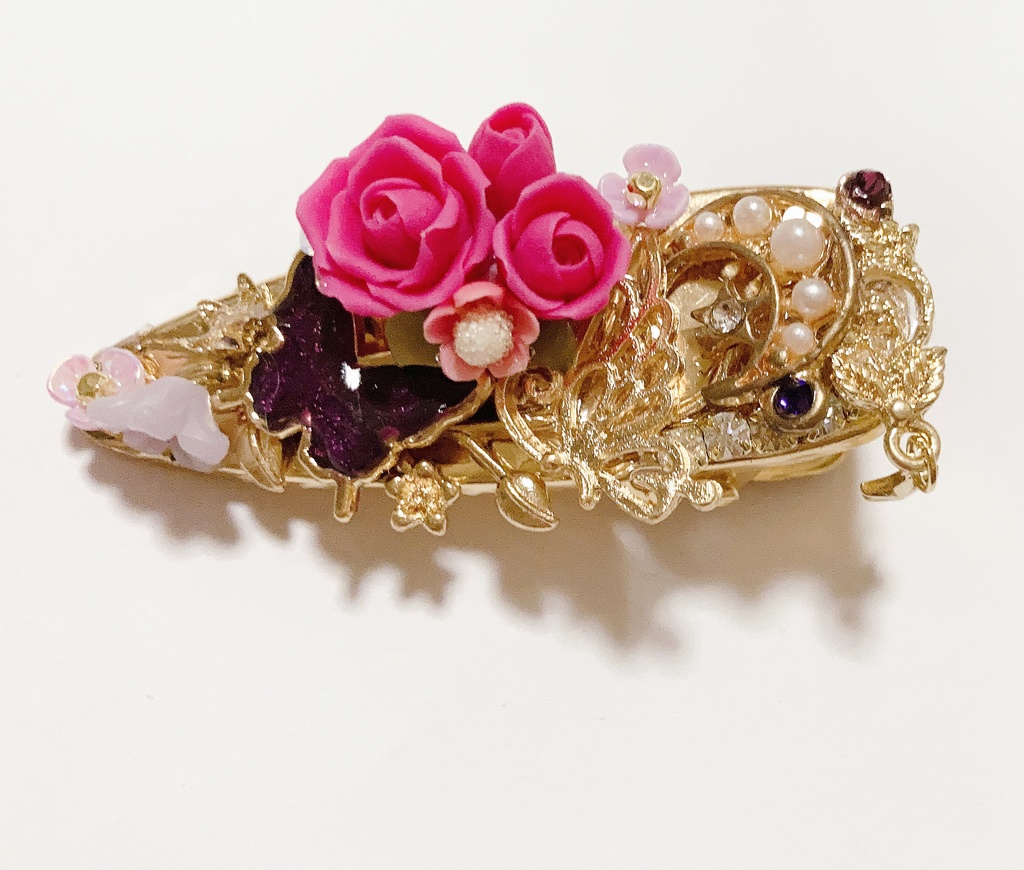 sunset twilight ハンドメイド　スワロフスキー　ヘアクリップ