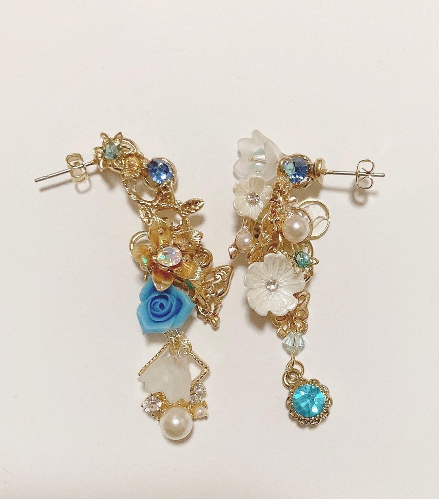 ネグローニ　ハンドメイド　スワロフスキー　ピアス