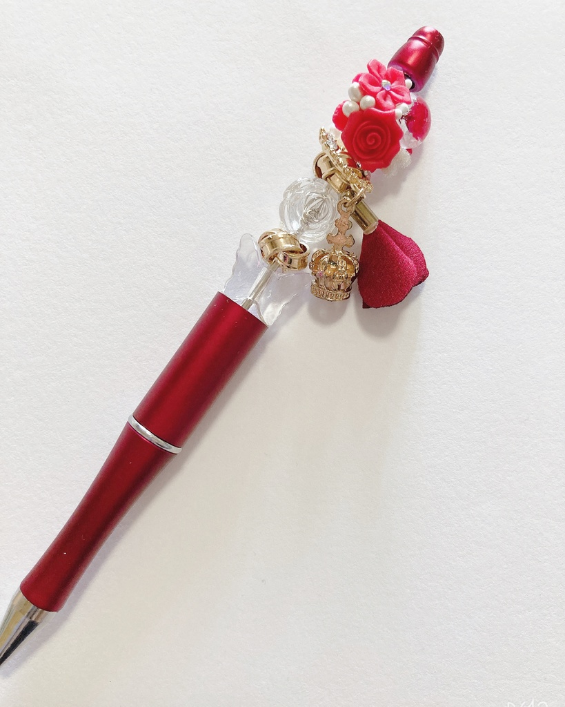 (1本の値段です)カスタムボールペン ハンドメイド 樹脂薔薇　ガラスドーム