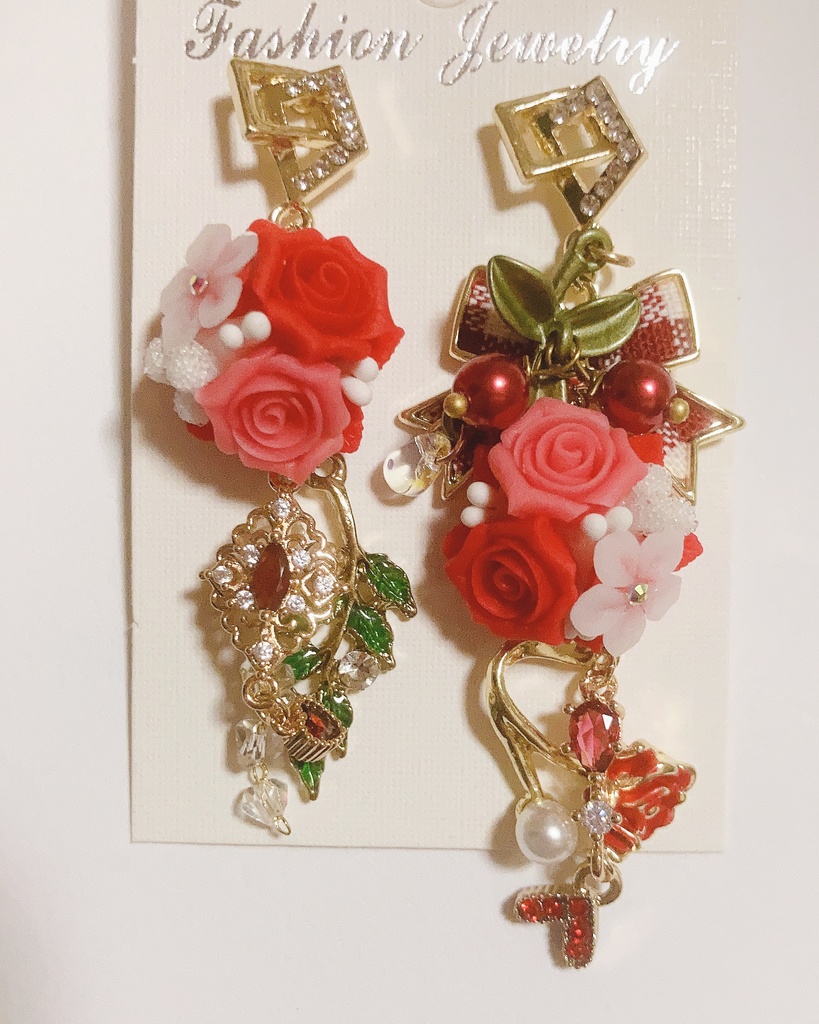 Dear my ハンドメイドピアス 薔薇ピアス - jyuuu(glass flower - BOOTH