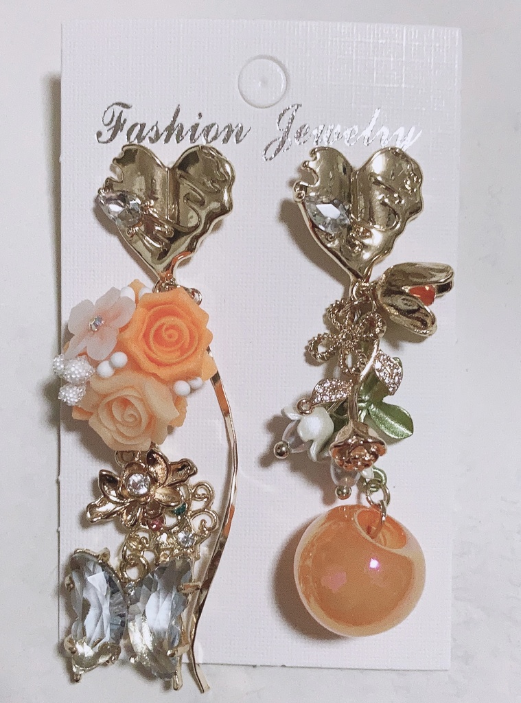 all this time 薔薇ピアス　鈴丸ピアス　チェーンピアス