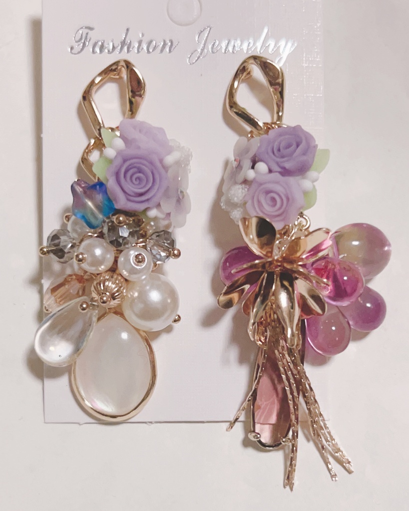 恋愛開花予測　薔薇ピアス　ロングピアス　ゴージャスピアス