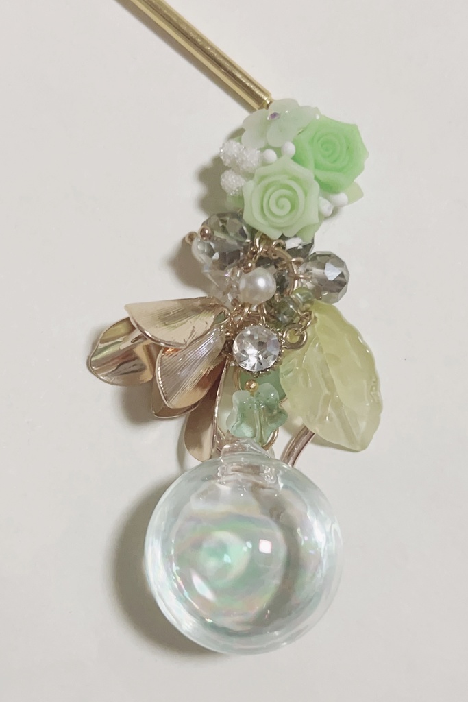 同じ幸せ　薔薇アクセサリー　ヘアアクセサリー　簪　かんざし