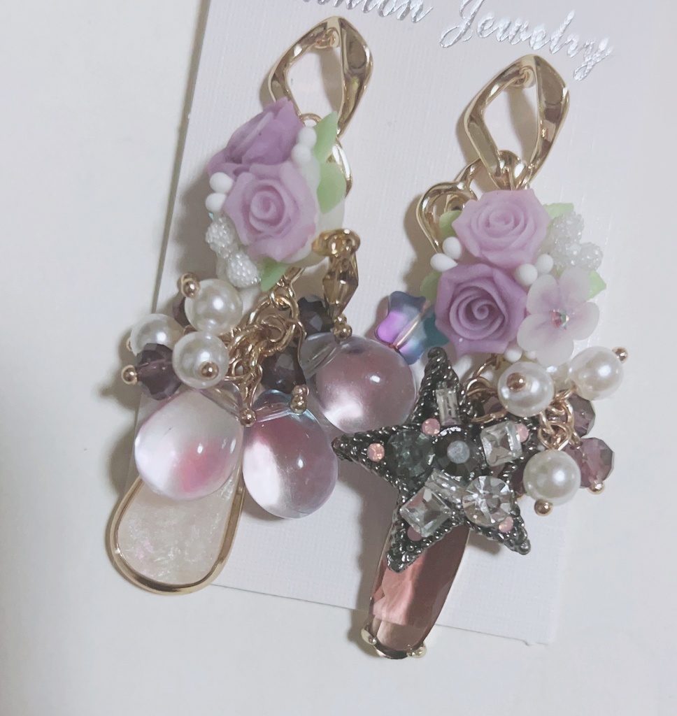 My world 薔薇ピアス　ゴージャスピアス　ジャラジャラピアス