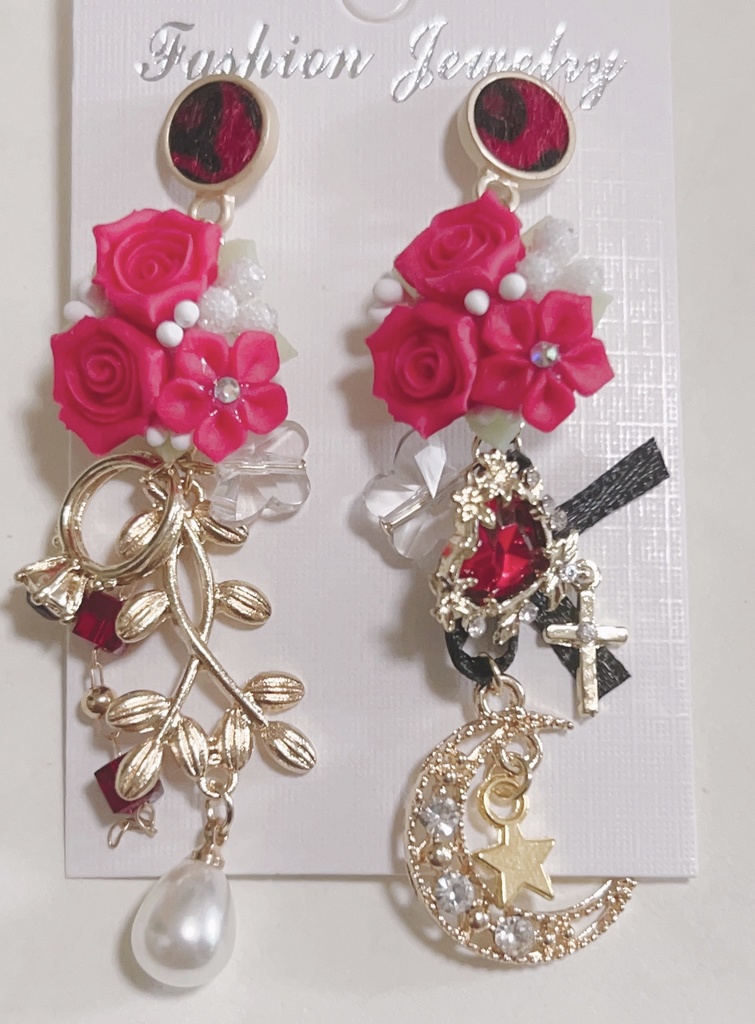 ChapterII 薔薇ピアス　ジャラジャラピアス　ゆめかわピアス　ロングピアス