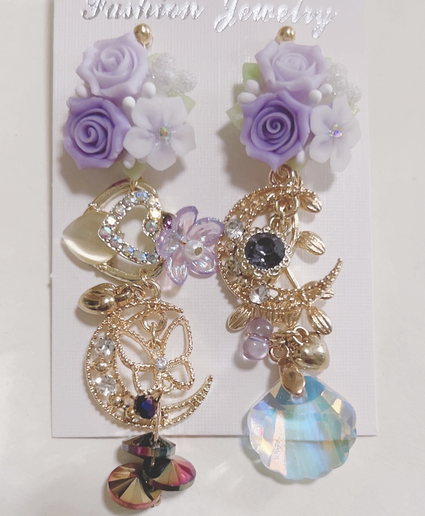 bitter caramel 薔薇ピアス　ゴージャスピアス　ロングピアス