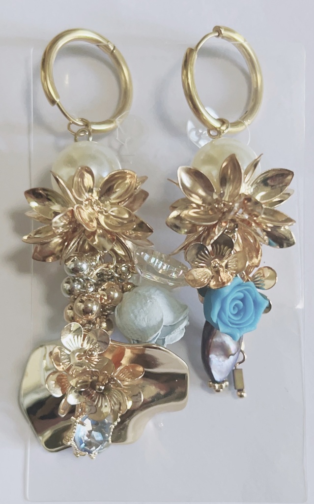 今宵も刹那　薔薇ピアス　ゴージャスピアス　フープピアス
