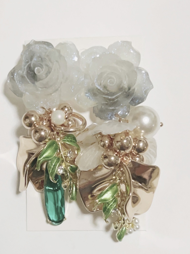 bitter sweet 薔薇ピアス　ロングピアス　ゴージャスピアス