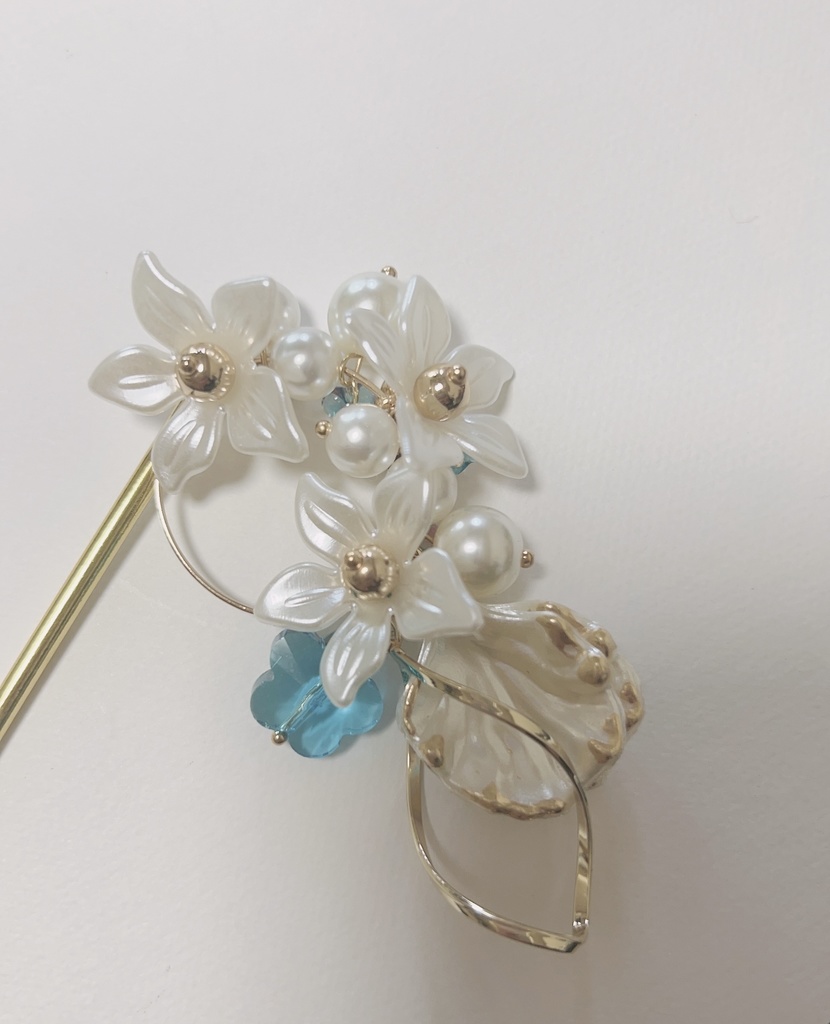 恋に落ちた音　ハンドメイド　かんざし　ヘアアクセサリー　簪　ゴージャスアクセ