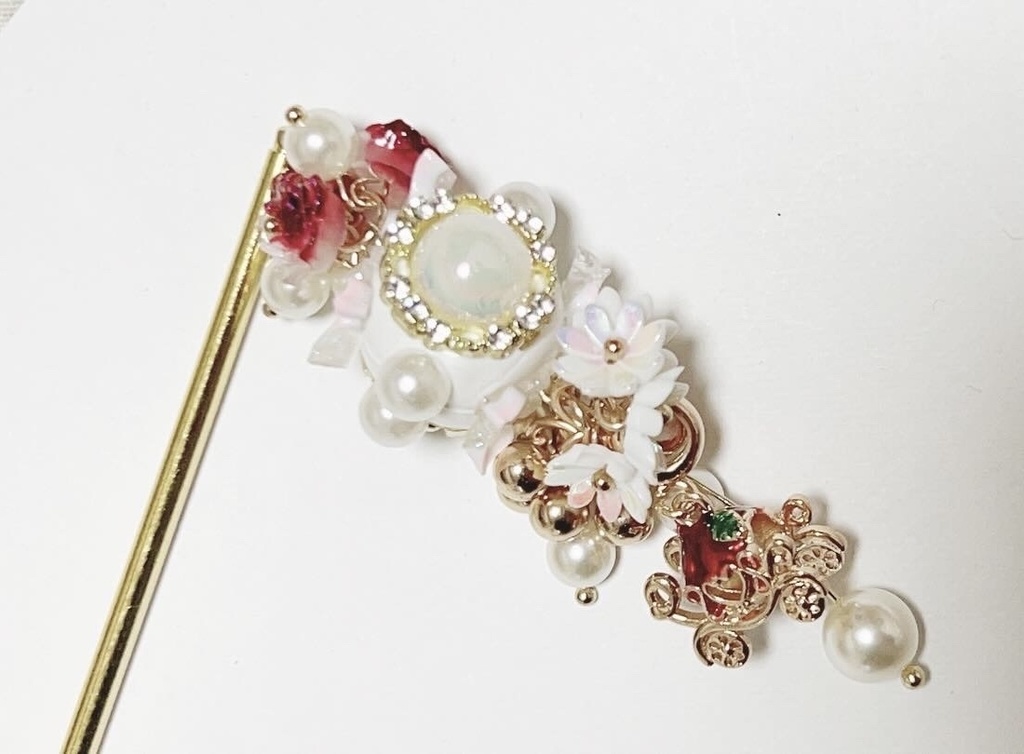 甘えた注意報　ハンドメイド　かんざし　ヘアアクセサリー　簪