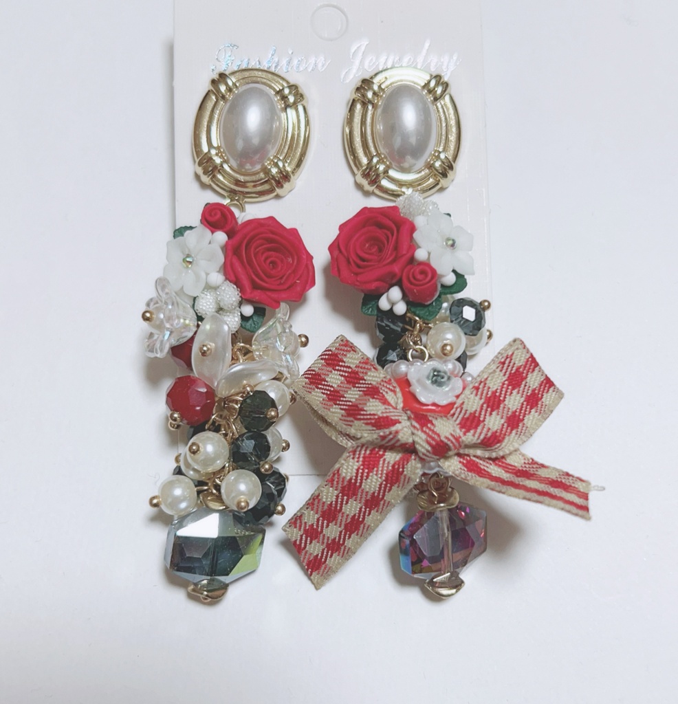 gypsy 薔薇ピアス　ハンドメイド　ロングピアス　ゴージャス