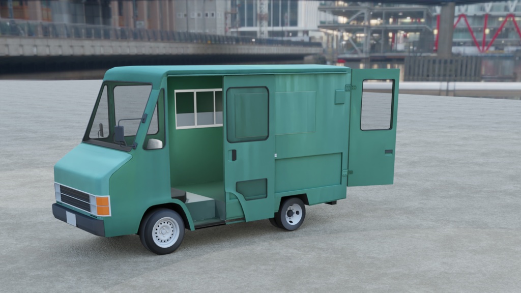 キッチンカー アイスクリーム 配達トラック 3Dモデル VRChat