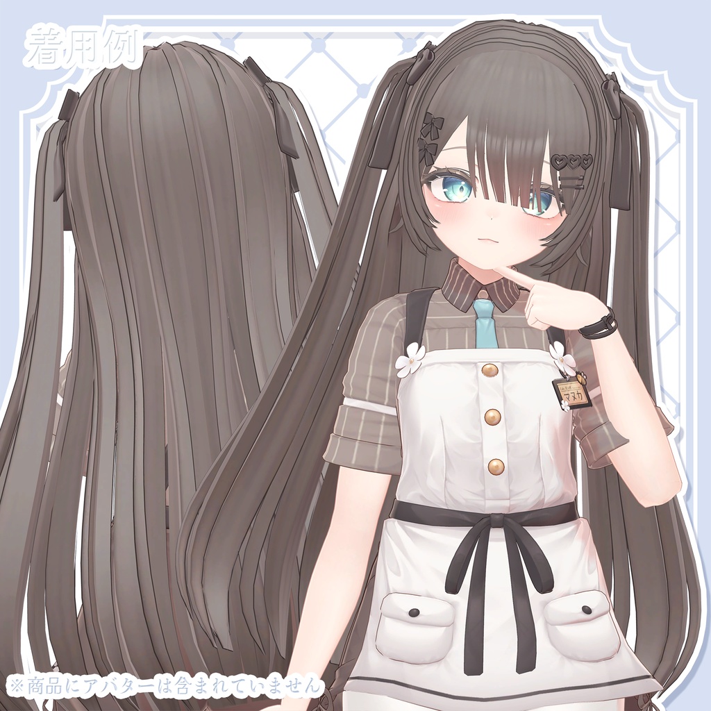 Hair3Dmodel_GothicStraightHalfTwin