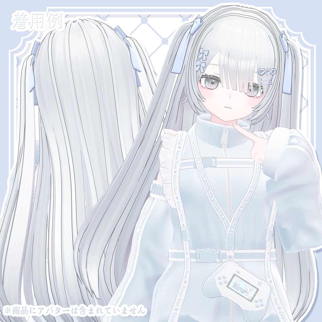 Hair3Dmodel_GothicStraightHalfTwin