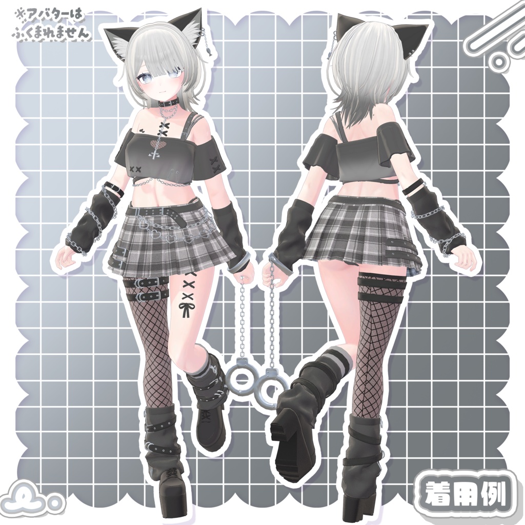 3Dmodel【Costume&Hair】YumeyamiKawaiiPunkSet