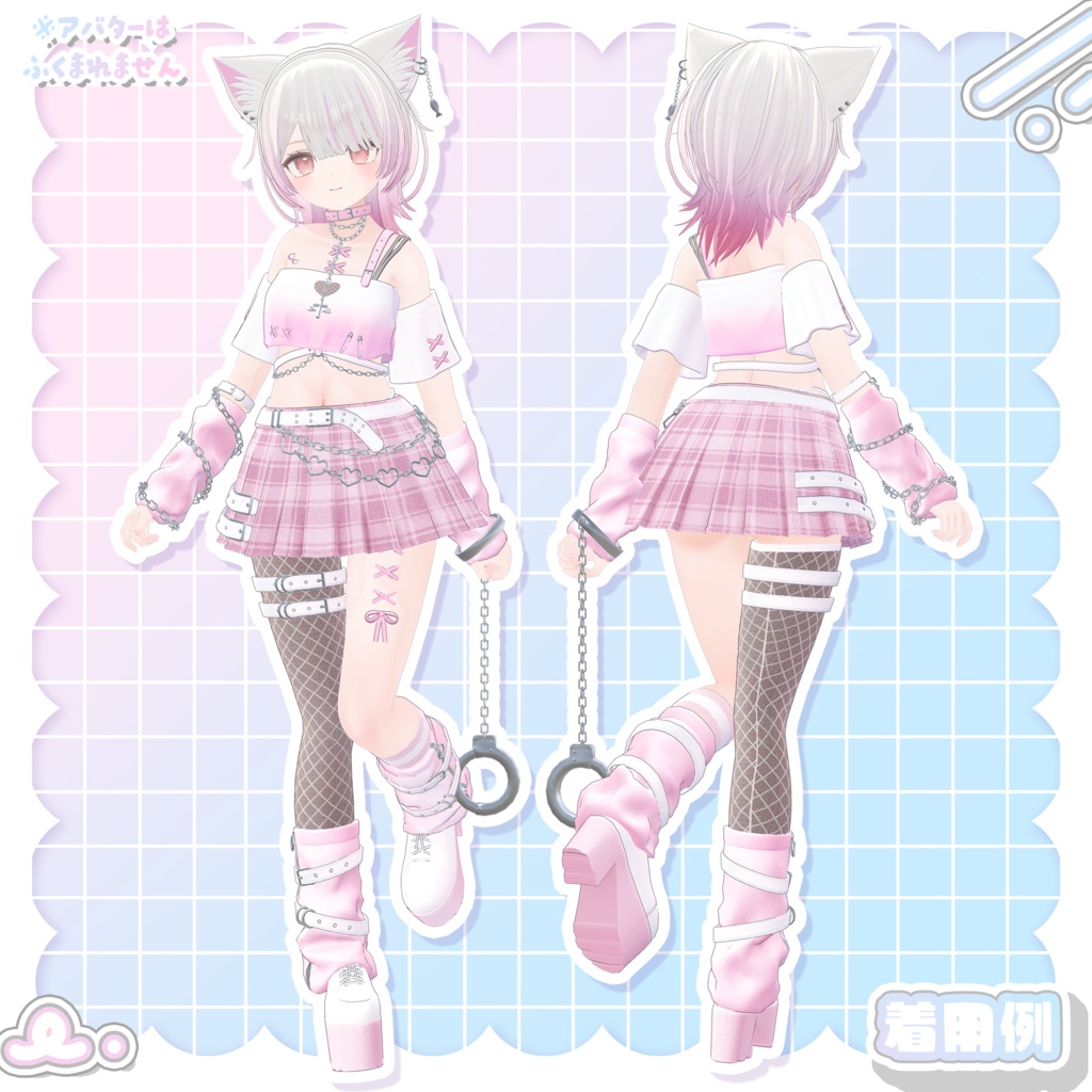 3Dmodel【Costume&Hair】YumeyamiKawaiiPunkSet