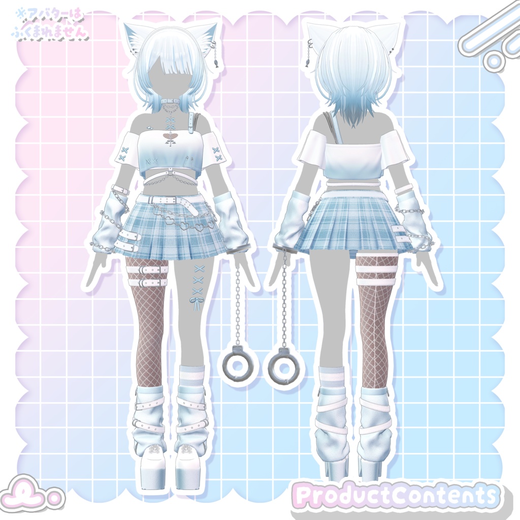 3Dmodel【Costume&Hair】YumeyamiKawaiiPunkSet