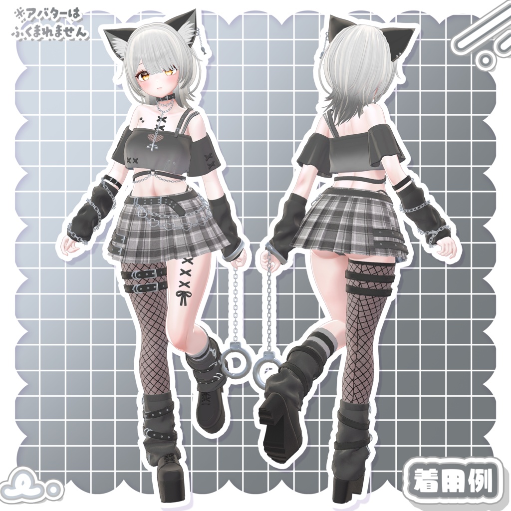 3Dmodel【Costume&Hair】YumeyamiKawaiiPunkSet